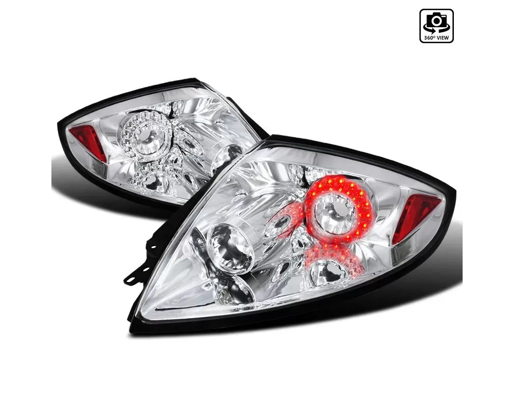 Spec-D LED Taillights (Chrome Housing/Clear Lens) Mitsubishi Eclipse 2006-2011 - LT-ELP06LED-TM