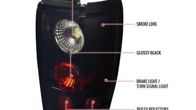 Spec-D Taillights (Glossy Black Housing/Smoked Lens) Ford Expedition 1997-2002                                     - LT-EPED97BB-TM - Image 6