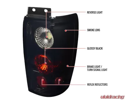 Spec-D Taillights (Glossy Black Housing/Smoked Lens) Ford Expedition 1997-2002 - LT-EPED97BB-TM