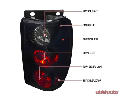 Spec-D Taillights (Glossy Black Housing/Smoked Lens) Ford Explorer 1995-1997 - LT-EPOR95BB-TM