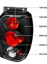 Spec-D Taillights (Matte Black Housing/Clear Lens) Ford Explorer | Mercury Mountaineer 1998-2001                                     - LT-EPOR98JM-TM - Image 10