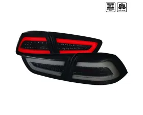 Spec-D LED Taillights (Glossy Black Housing/Smoke Lens) Mitsubishi Lancer | Evo X 2008-2017