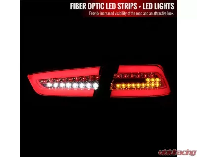 Spec-D LED Taillights (Chrome Housing/Smoked Lens) Mitsubishi Lancer | Evolution 2008-2017 - LT-EVO08GLED-TM