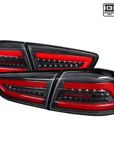 Spec-D Red Bars LED Taillights (Black Housing/Clear Lens) Mitsubishi Lancer | Evo X 2008-2017                                     - LT-EVO08JRLED-TM - Image 9