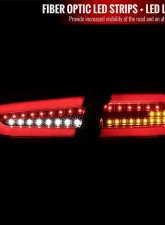 Spec-D Red Bar LED Taillights (Black Housing/Red Lens) Mitsubishi Lancer | Evolution 2008-2017                                     - LT-EVO08RLED-TM - Image 2