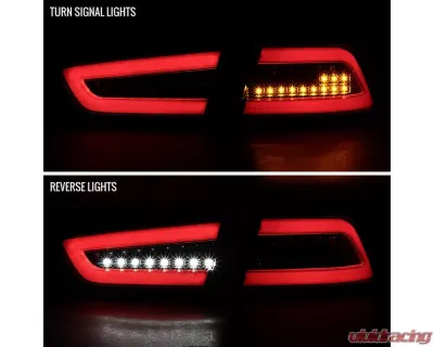 Spec-D Red Bar LED Taillights (Black Housing/Red Lens) Mitsubishi Lancer | Evolution 2008-2017 - LT-EVO08RLED-TM