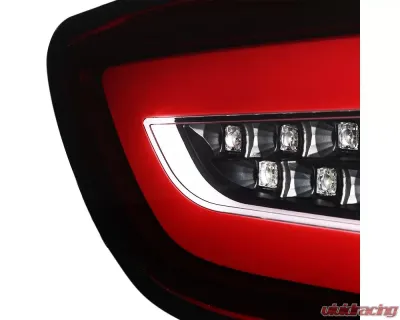 Spec-D Red Bar LED Taillights (Black Housing/Red Lens) Mitsubishi Lancer | Evolution 2008-2017 - LT-EVO08RLED-TM