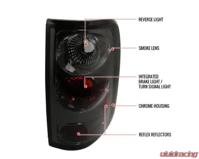 Spec-D Taillights (Chrome Housing/Smoked Lens) Ford F-150 2004-2008 - LT-F15004G-TM