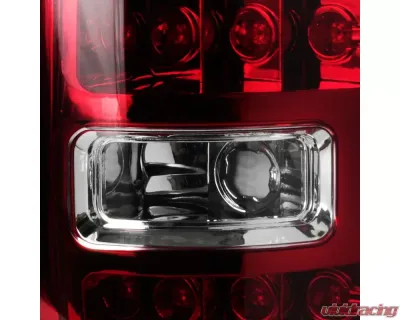 Spec-D LED Taillights (Chrome Housing/Red Lens) Ford F-150 2009-2014 - LT-F15009RLED-TM