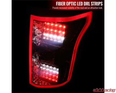 Spec-D LED Taillights (Chrome Housing/Red Smoked Lens) Ford F-150 2018-2020 - LT-F15018RGLED-TM