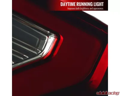 Spec-D LED Taillights (Chrome Housing/Red Smoked Lens) Ford F-150 2018-2020 - LT-F15018RGLED-TM