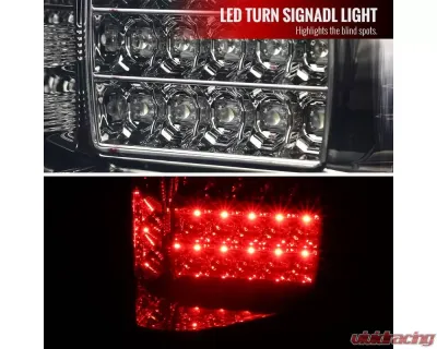 Spec-D LED Taillights (Chrome Housing/Red Smoked Lens) Ford F-150 2018-2020 - LT-F15018RGLED-TM