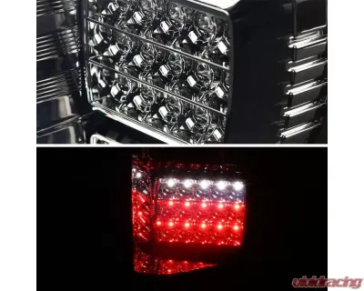 Spec-D LED Taillights (Chrome Housing/Red Smoked Lens) Ford F-150 2018-2020 - LT-F15018RGLED-TM
