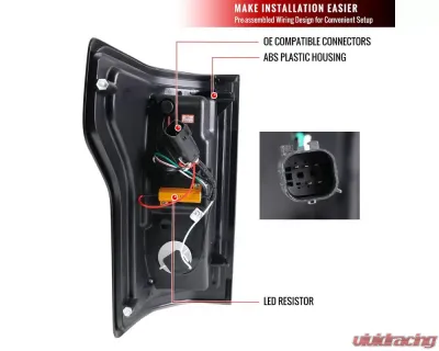 Spec-D LED Taillights (Chrome Housing/Red Smoked Lens) Ford F-150 2018-2020 - LT-F15018RGLED-TM