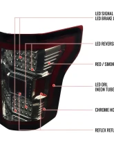 Spec-D LED Taillights (Chrome Housing/Red Smoked Lens) Ford F-150 2018-2020                                     - LT-F15018RGLED-TM - Image 9