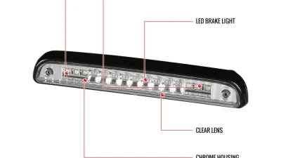 Spec-D LED 3rd Brake Light (Chrome Housing/Clear Lens)  Ford Bronco | F-Series 1992-1996                                     - LT-F15092RBCLED-RS - Image 9