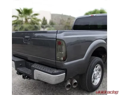 Spec-D LED Taillights (Chrome Housing/Smoked Lens) Ford F-Series 2008-2016 - LT-F25008GLED-TM