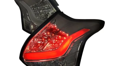 Spec-D LED Taillights (Chrome Housing/Smoked Lens) Ford Focus 2012-2014                                     - LT-FOC125GLED-TM - Image 10