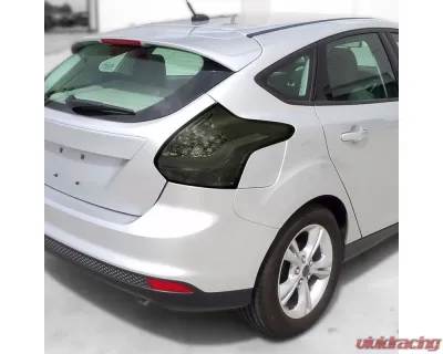 Spec-D LED Taillights (Chrome Housing/Smoked Lens) Ford Focus 2012-2014 - LT-FOC125GLED-TM