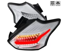 Spec-D LED Taillights (Chrome Housing/Clear Lens) Ford Focus Hatchback 2015-2019