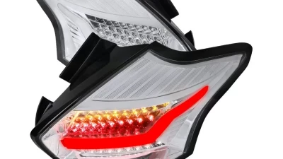 Spec-D LED Taillights (Chrome Housing/Clear Lens) Ford Focus 2015-2019                                     - LT-FOC155CLED-TM - Image 10