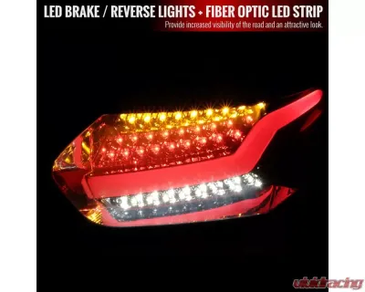 Spec-D LED Taillights (Chrome Housing/Smoke Lens) Ford Focus Hatchback 2015-2019 - LT-FOC155GLED-TM