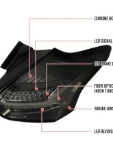 Spec-D LED Taillights (Chrome Housing/Smoke Lens) Ford Focus Hatchback 2015-2019                                     - LT-FOC155GLED-TM - Image 10