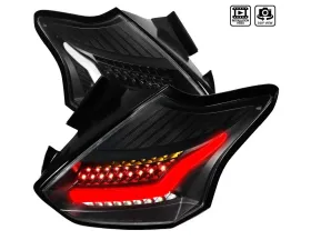 Spec-D LED Taillights (Matte Black Housing/Clear Lens) Ford Focus Hatchback 2015-2019