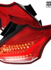 Spec-D LED Taillights (Chrome Housing/Red Lens) Ford Focus Hatchback 2015-2019                                     - LT-FOC155RLED-TM - Image 10