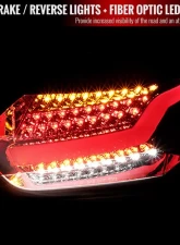 Spec-D LED Taillights (Chrome Housing/Red Lens) Ford Focus Hatchback 2015-2019                                     - LT-FOC155RLED-TM - Image 2