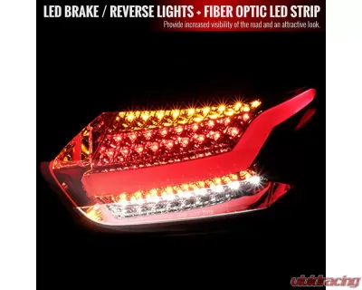 Spec-D LED Taillights (Chrome Housing/Red Lens) Ford Focus Hatchback 2015-2019 - LT-FOC155RLED-TM