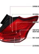 Spec-D LED Taillights (Chrome Housing/Red Lens) Ford Focus Hatchback 2015-2019                                     - LT-FOC155RLED-TM - Image 10