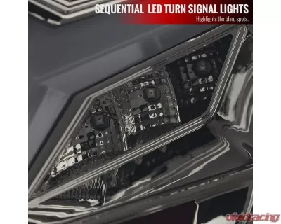 Spec-D Lambo Style Sequential LED Taillights (Chrome Housing/Smoked Lens) Scion FR-S | Subaru BRZ 2013-2016 - LT-FRS12GLED-LB-TM