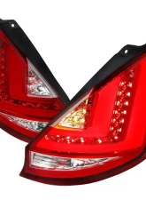 Spec-D LED Taillights (Chrome Housing/Red Lens) Ford Fiesta 2011-2013                                     - LT-FST115RLED-TM - Image 10
