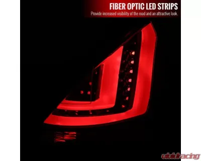 Spec-D LED Bars Taillights (Chrome Housing/Smoke Lens) Ford Fiesta Hatchback 2014-2019 - LT-FST145GLED-TM