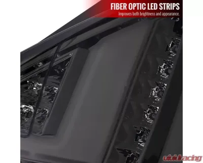 Spec-D LED Bars Taillights (Chrome Housing/Smoke Lens) Ford Fiesta Hatchback 2014-2019 - LT-FST145GLED-TM