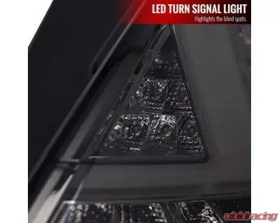 Spec-D LED Bars Taillights (Chrome Housing/Smoke Lens) Ford Fiesta Hatchback 2014-2019 - LT-FST145GLED-TM