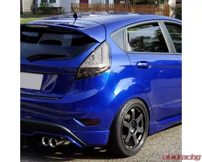 Spec-D LED Bars Taillights (Chrome Housing/Smoke Lens) Ford Fiesta Hatchback 2014-2019 - LT-FST145GLED-TM