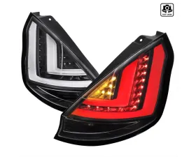 Spec-D LED Bars Taillights (Matte Black Housing/Clear Lens) Ford Fiesta Hatchback 2014-2019