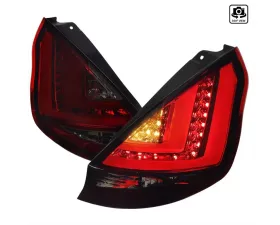 Spec-D LED Bars Taillights (Chrome Housing/Red Smoke Lens)Ford Fiesta Hatchback 2014-2019