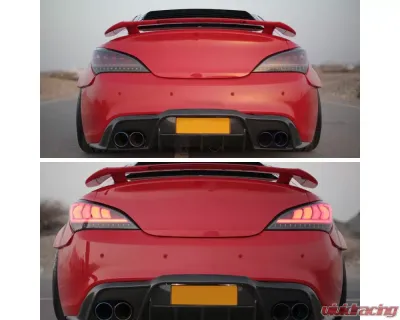Spec-D Red Bars Sequential LED Taillights (Jet Black Housing/Clear Lens) Hyundai Genesis Coupe 2010-2016 - LT-GENS210BKLED-TM