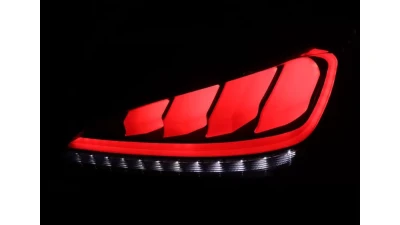 Spec-D Red Bar Sequential LED Taillights (Satin Black Housing/Clear Lens) Hyundai Genesis Coupe 2010-2016                                     - LT-GENS210JRLED-TM - Image 2