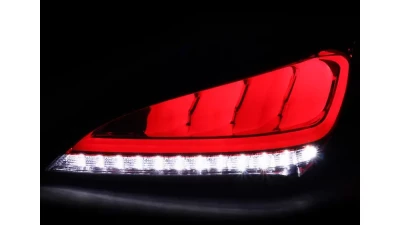 Spec-D White Bar Sequential LED Taillights (Chrome Housing/Red Lens) Hyundai Genesis Coupe 2010-2016                                     - LT-GENS210RLED-TM - Image 2