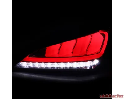 Spec-D White Bar Sequential LED Taillights (Chrome Housing/Red Lens) Hyundai Genesis Coupe 2010-2016 - LT-GENS210RLED-TM