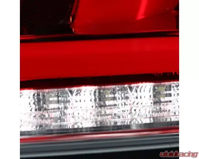 Spec-D White Bar Sequential LED Taillights (Chrome Housing/Red Lens) Hyundai Genesis Coupe 2010-2016 - LT-GENS210RLED-TM