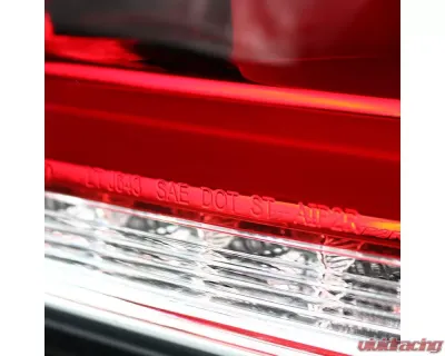 Spec-D White Bar Sequential LED Taillights (Chrome Housing/Red Lens) Hyundai Genesis Coupe 2010-2016 - LT-GENS210RLED-TM