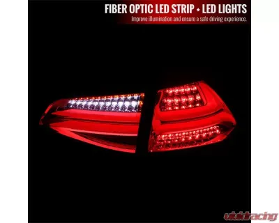 Spec-D LED Taillights (Chrome Housing/Red Lens) Volkswagen Golf | GTI 2015-2017 - LT-GLF15RLED-TM