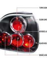 Spec-D Taillights (Matte Black Housing/Clear Lens) Volkswagen Golf 1993-1998                                     - LT-GLF93JM-TM - Image 10