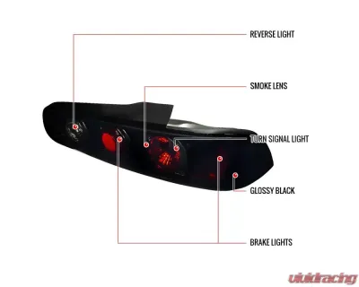 Spec-D Taillights (Glossy Black Housing/Smoked Lens) Acura Integra 1994-2001 - LT-INT942BB-TM
