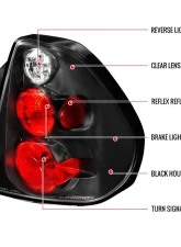 Spec-D Taillights (Matte Black Housing/Clear Lens) Chevrolet Malibu 2004-2007                                     - LT-MBU04JM-TM - Image 10